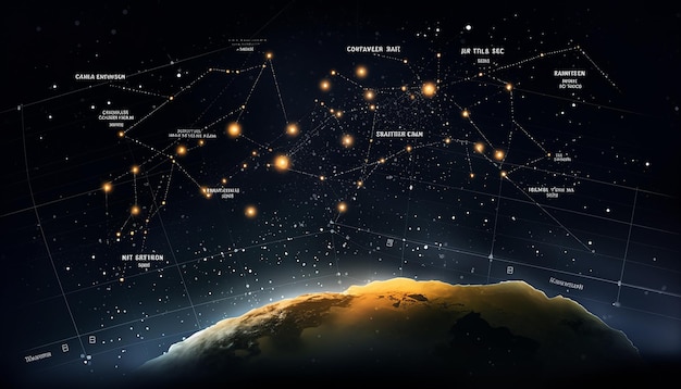 Photo constellations summer triangle in a realistic add constellation labels