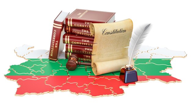 Constitution of Bulgaria concept 3D rendering