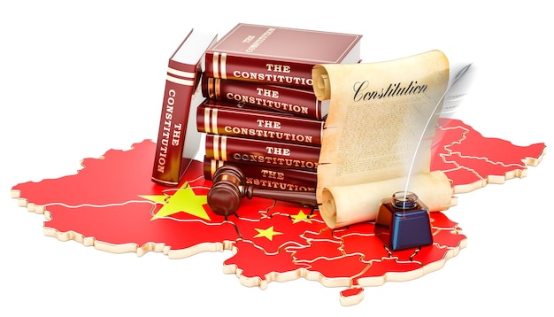 Constitution of China concept 3D rendering