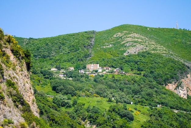 Construction of the building on the top of the mountain