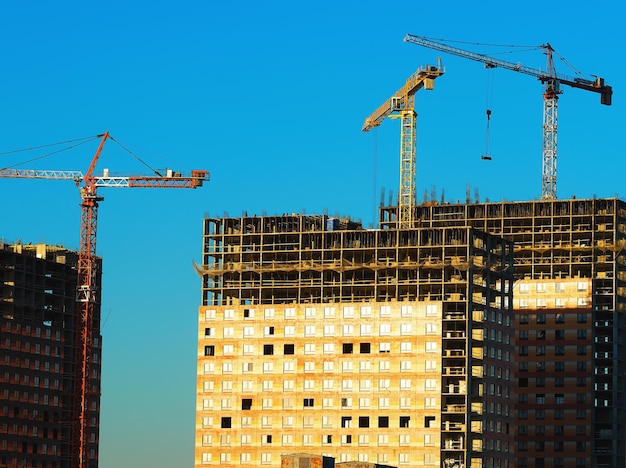 Construction of the city buildings background