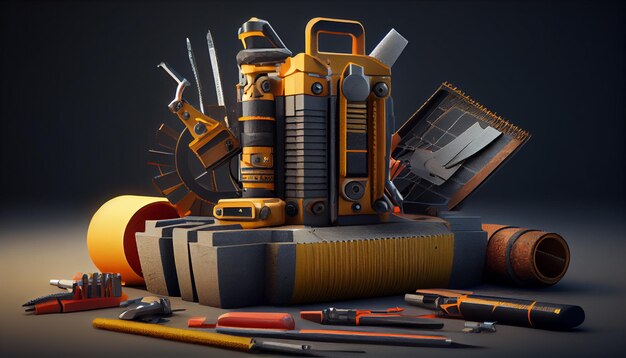 Construction concept engineering tools ai generated image