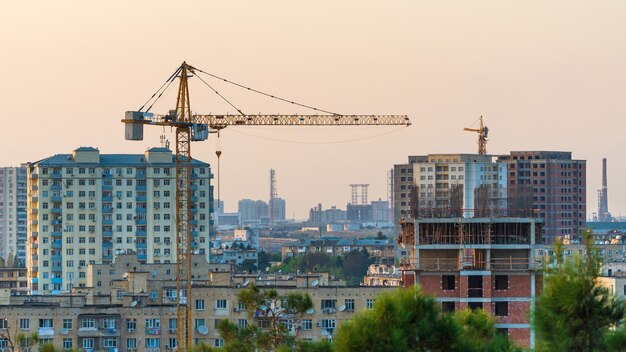 Construction crane in the city