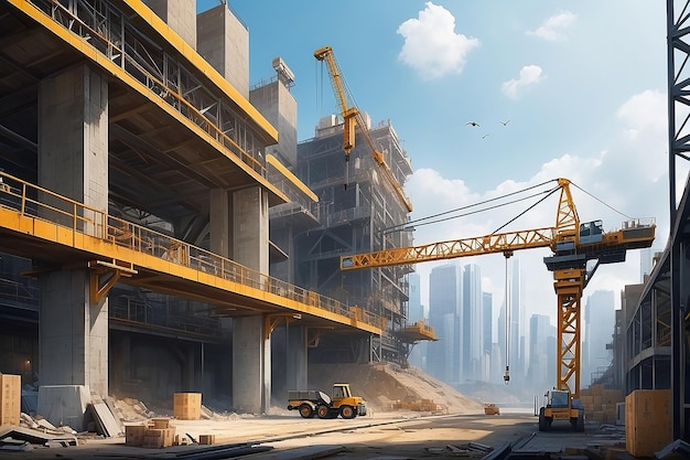 Construction crane concept illustration