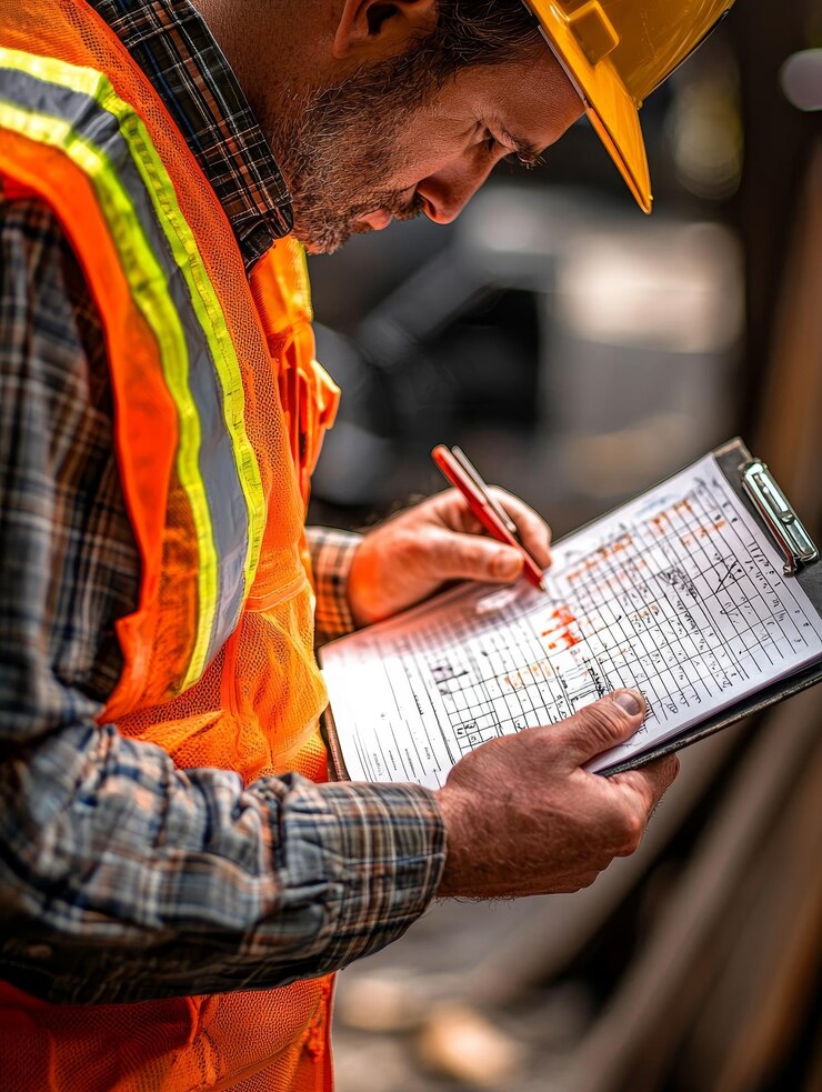 Construction Foreman Checking Safety Checklist