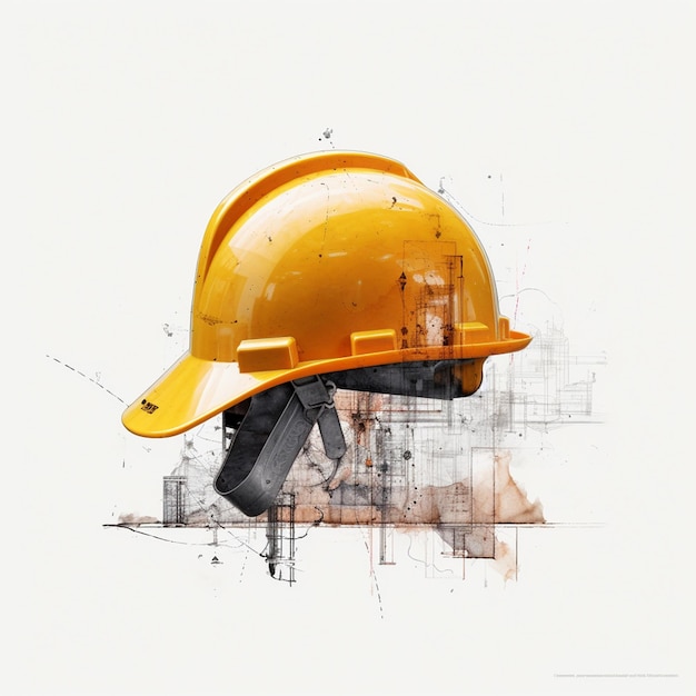 construction hard hat with white background