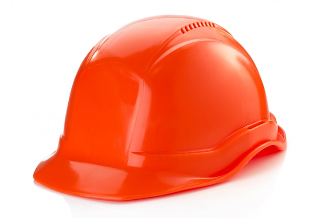 Photo construction helmet on white background