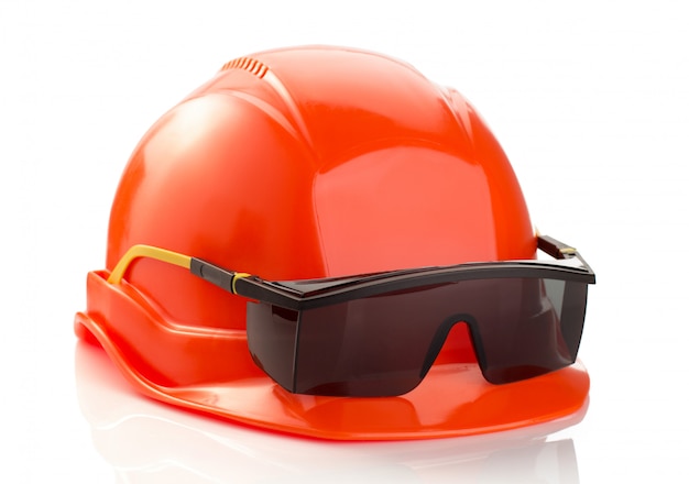 Construction helmet on white background