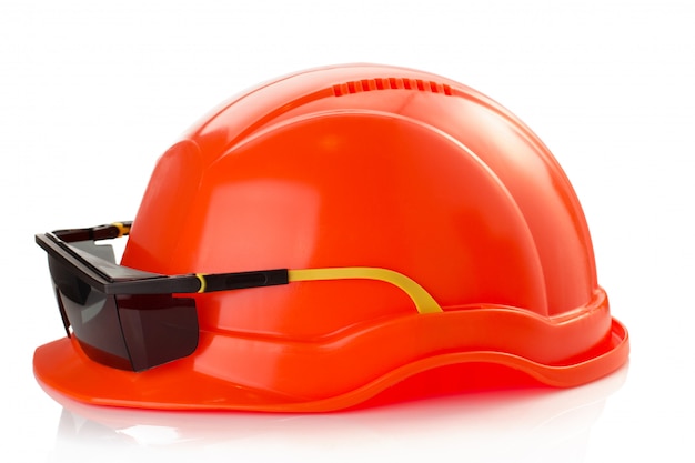 Construction helmet on white background