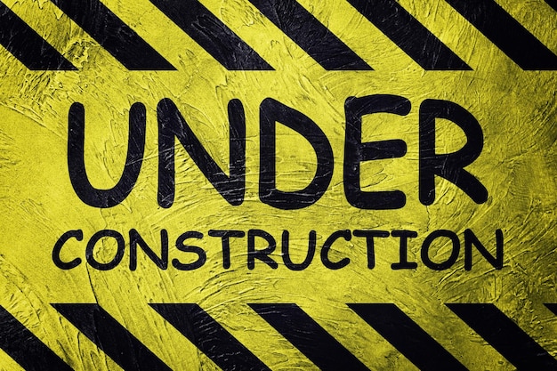 Photo under construction industrial sign retro style