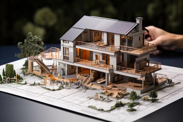 Construction industry concept Building house and project plans