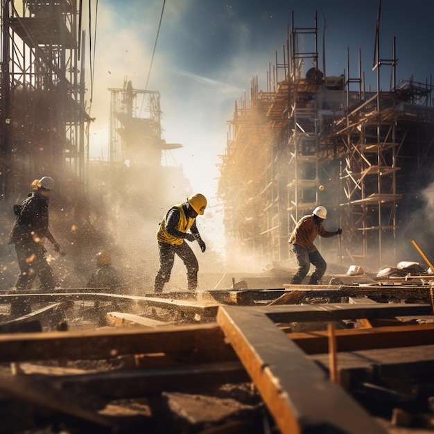 construction industry photo cinematic dynamic and motion