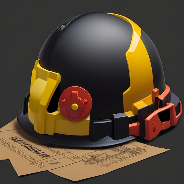 Photo construction labor safety helmet