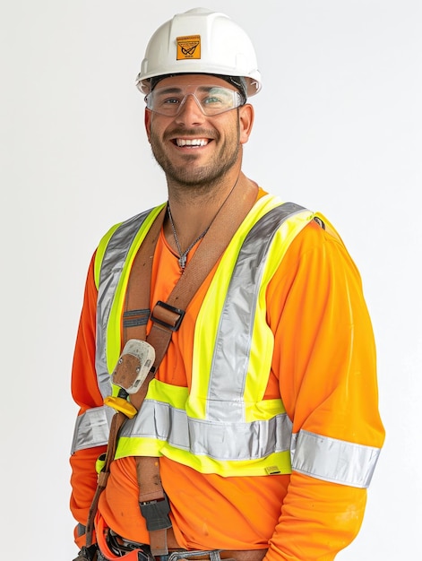 construction labour in white background