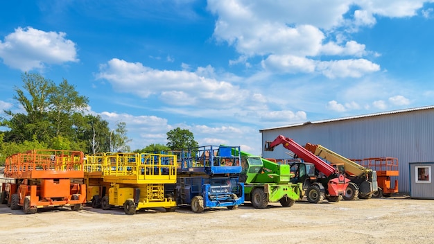 Construction machinery in summer