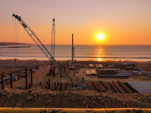 Photo construction of maritime port in peru