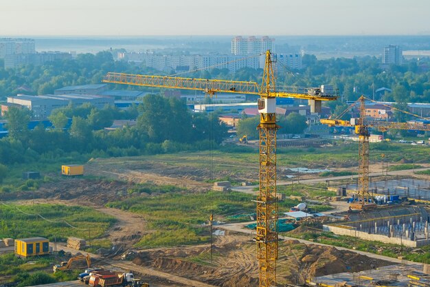 construction of modern highrise residential buildings