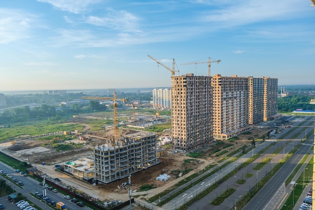 construction of modern highrise residential buildings