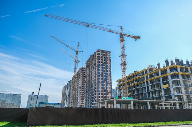 construction of modern highrise residential buildings