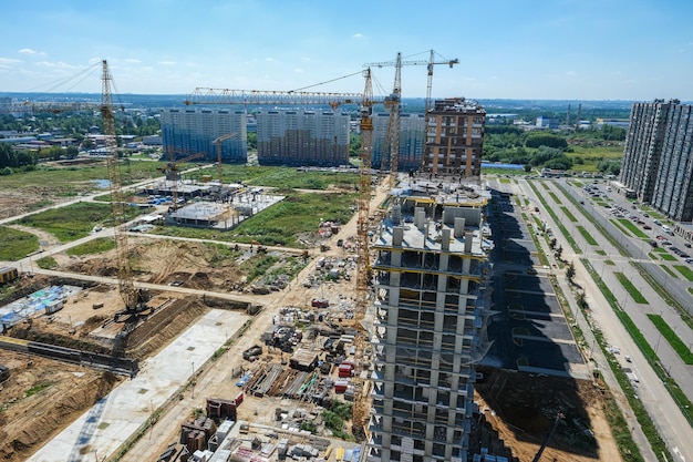 construction of modern highrise residential buildings