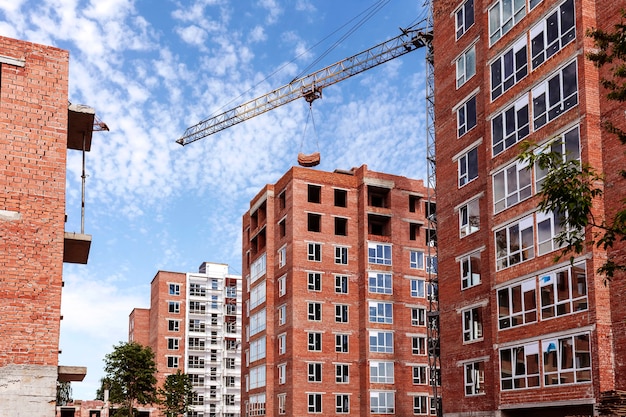 Photo construction of multistorey buildings is nearing completion