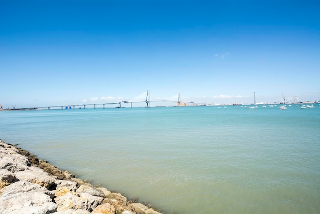 Construction of the new bridge in Cadiz Spain