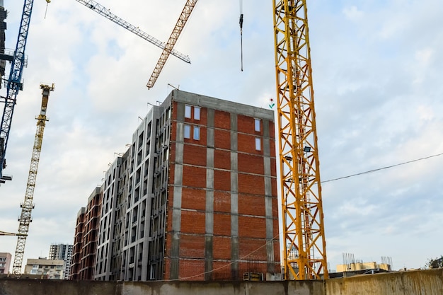 Construction of the new modern residential building