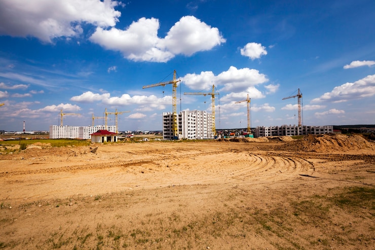 Photo construction of a new multi storey residential house
