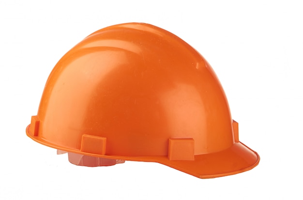 Casco arancione da costruzione