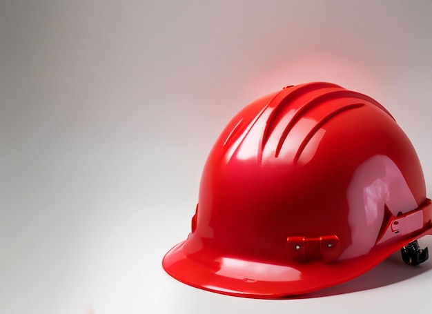 꿀 그릇이 있는 빨간색 건설 헬멧