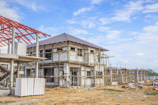 Costruzione nuova casa residenziale in corso in cantiere