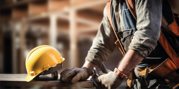 Foto professione di operaio edile di sicurezza