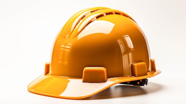 건설 안전 및 흰색 배경에 노란색 헬멧