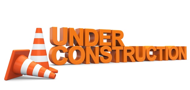 Under construction sign on a white background