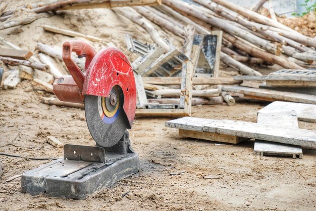 Photo construction site on field