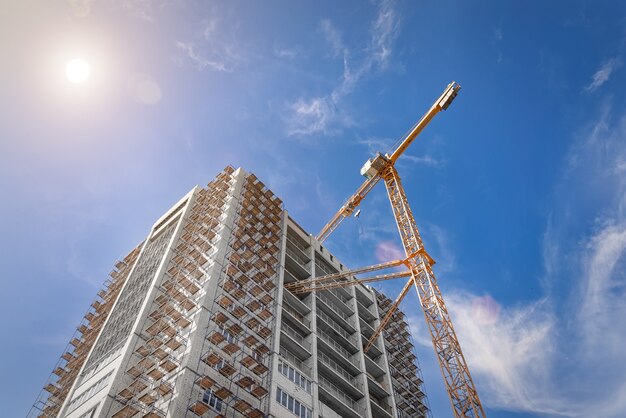 Construction site of modern building