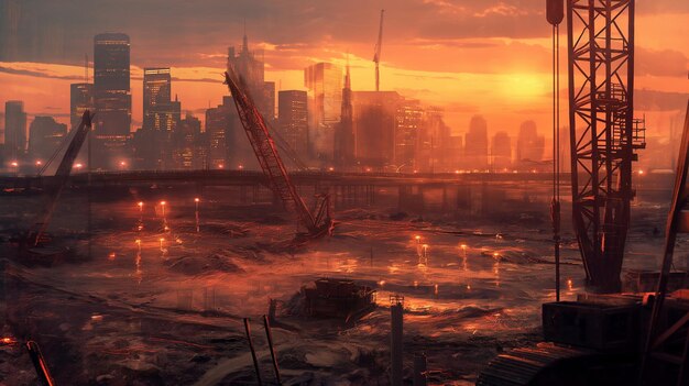 the construction site of the new city of the future