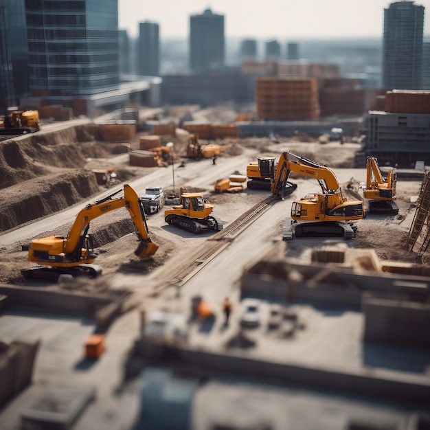 Construction site tiltshift effect