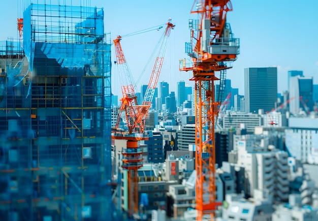 Photo a construction site in tokyo with blue building and 1720956833 4