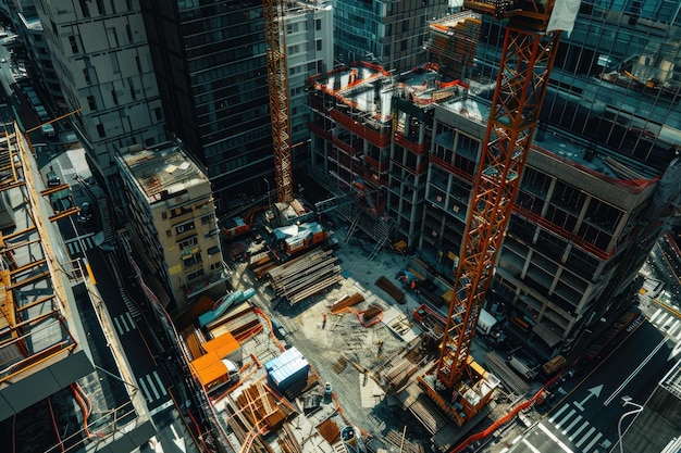 construction site on which to build high rise buildings