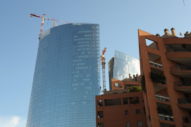 Construction of skyscrapers In the new district of Milan Isola