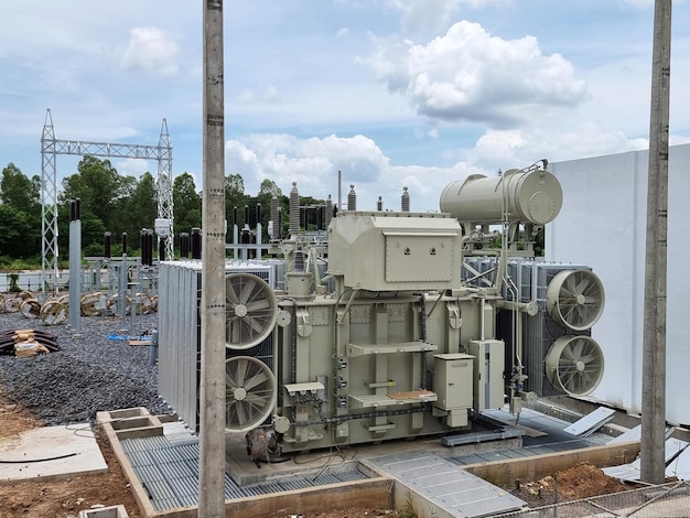 Construction of Substation115kv22kV Power transformer Installation in the switchyard area