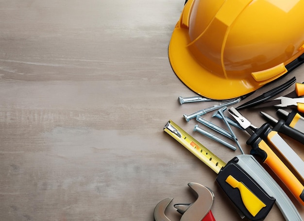 Construction tool on table