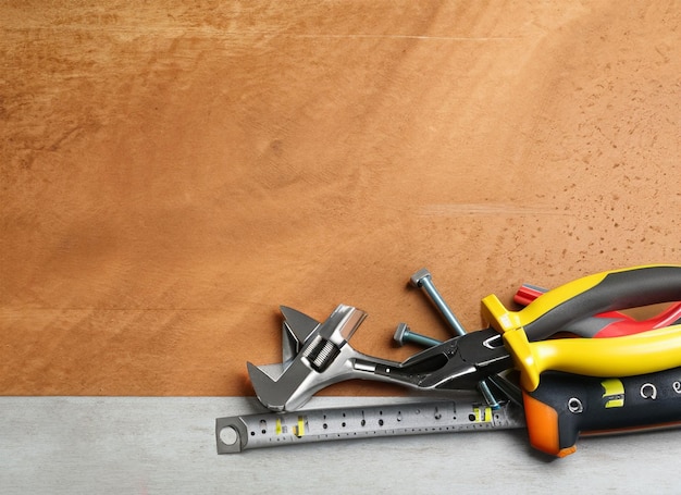 Construction tool on table