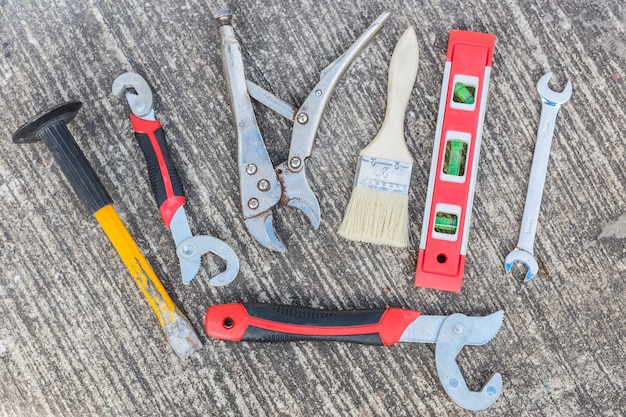 Construction Tools On The Ground.