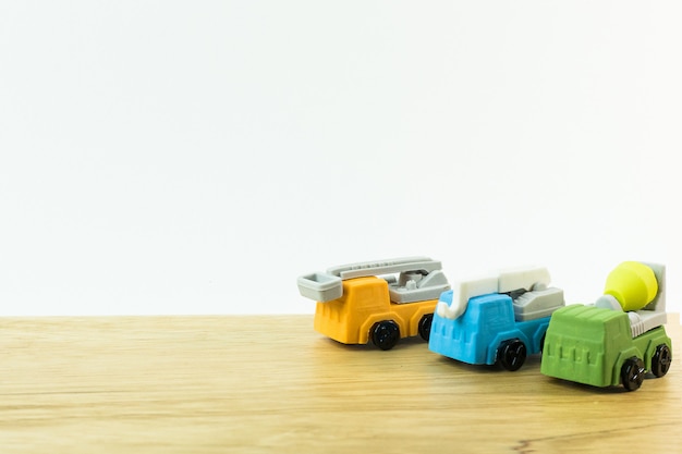 The construction toy car on white background image.