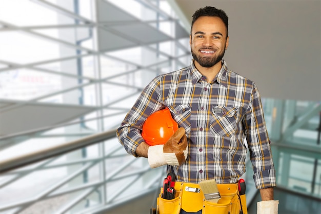 Photo construction worker on building site