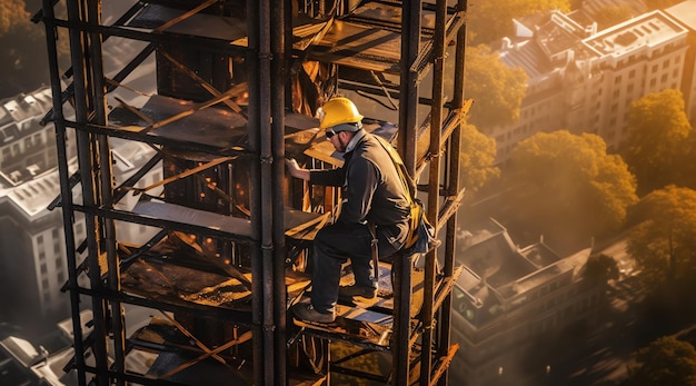 A construction worker on a construction site