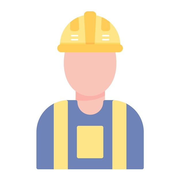 Photo construction worker flat illustration