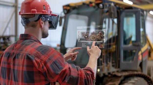 Construction worker holding the glass